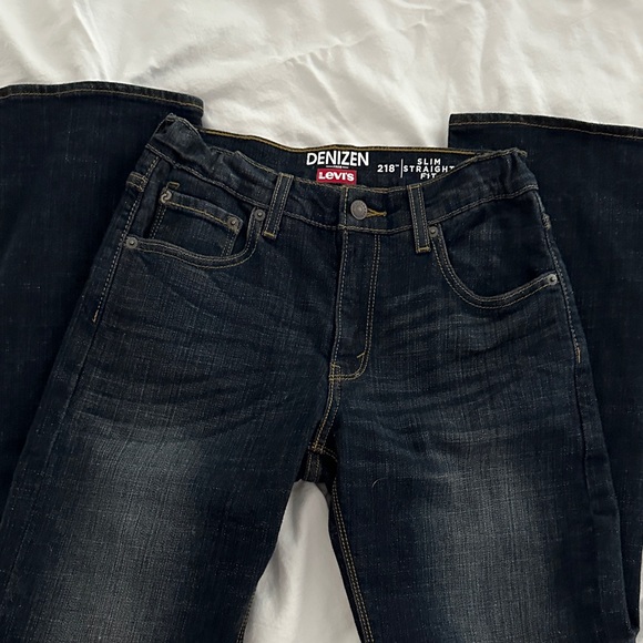 Like new - Boys size 14 Slim Straight Jeans - Dark Blue - Picture 1 of 2